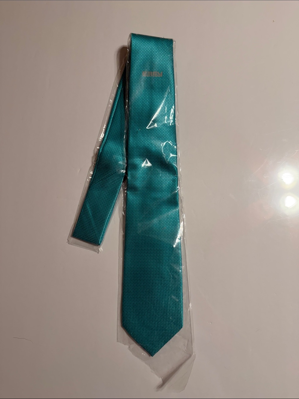EFFY. Rare Men's Solid Teal/Turquoise Neck Tie